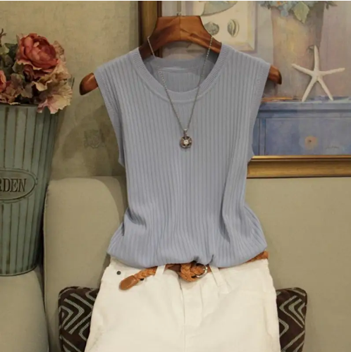 Basic Ribbed Blouse Chloe